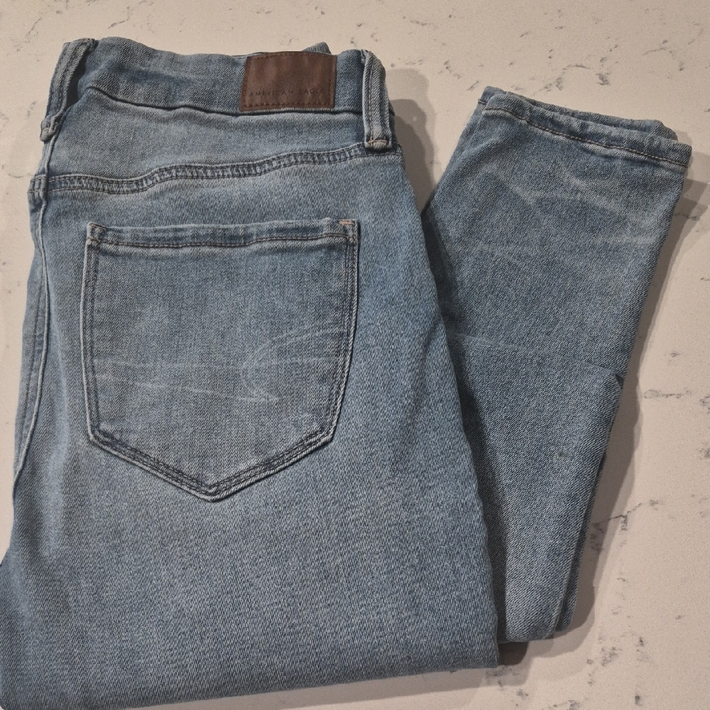 American Eagle Women BFF Jegging Light Blue Wash Size S